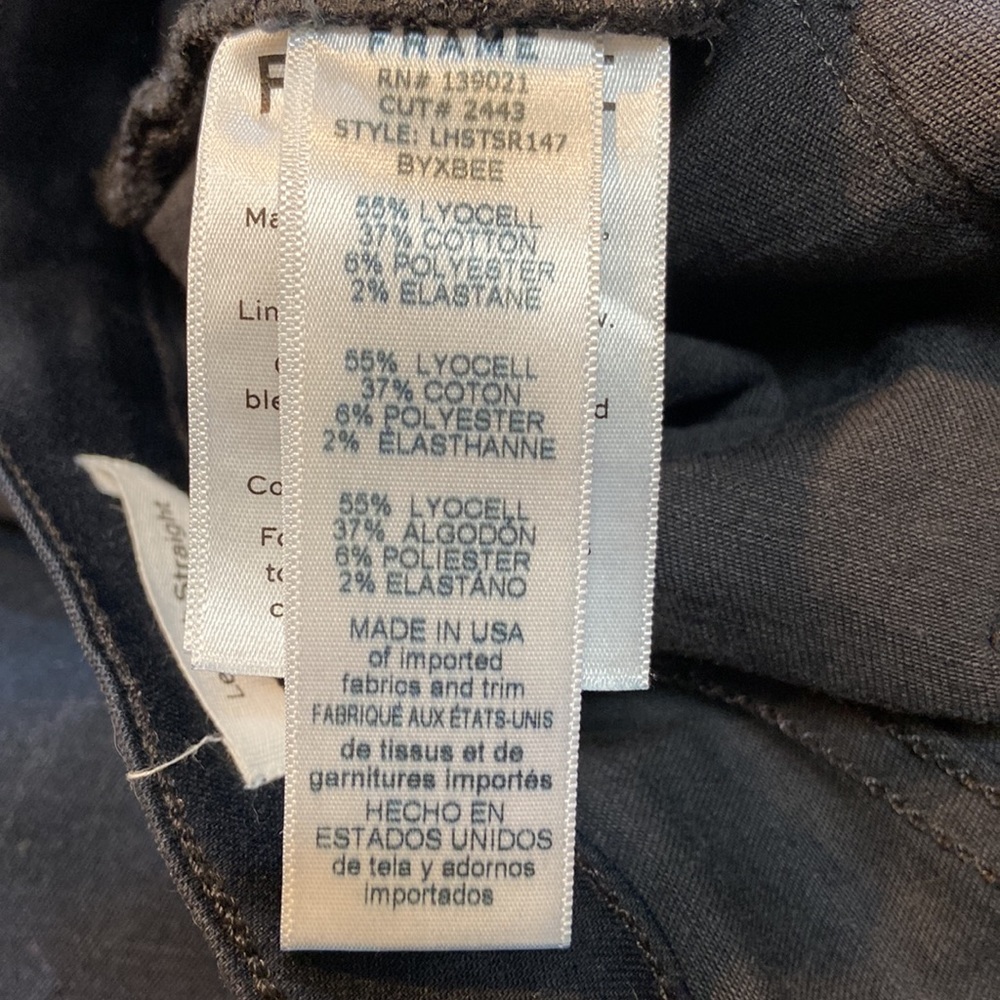 FRAME Le High Straight Crop Frayed Hem Jeans Dark Wash Size 26 - Picture 15 of 16
